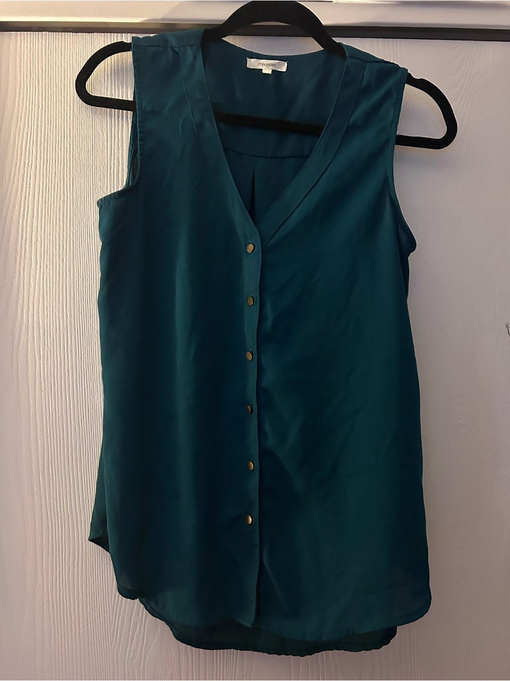 Maurices Teal Button-Front Sleeveless Camisole